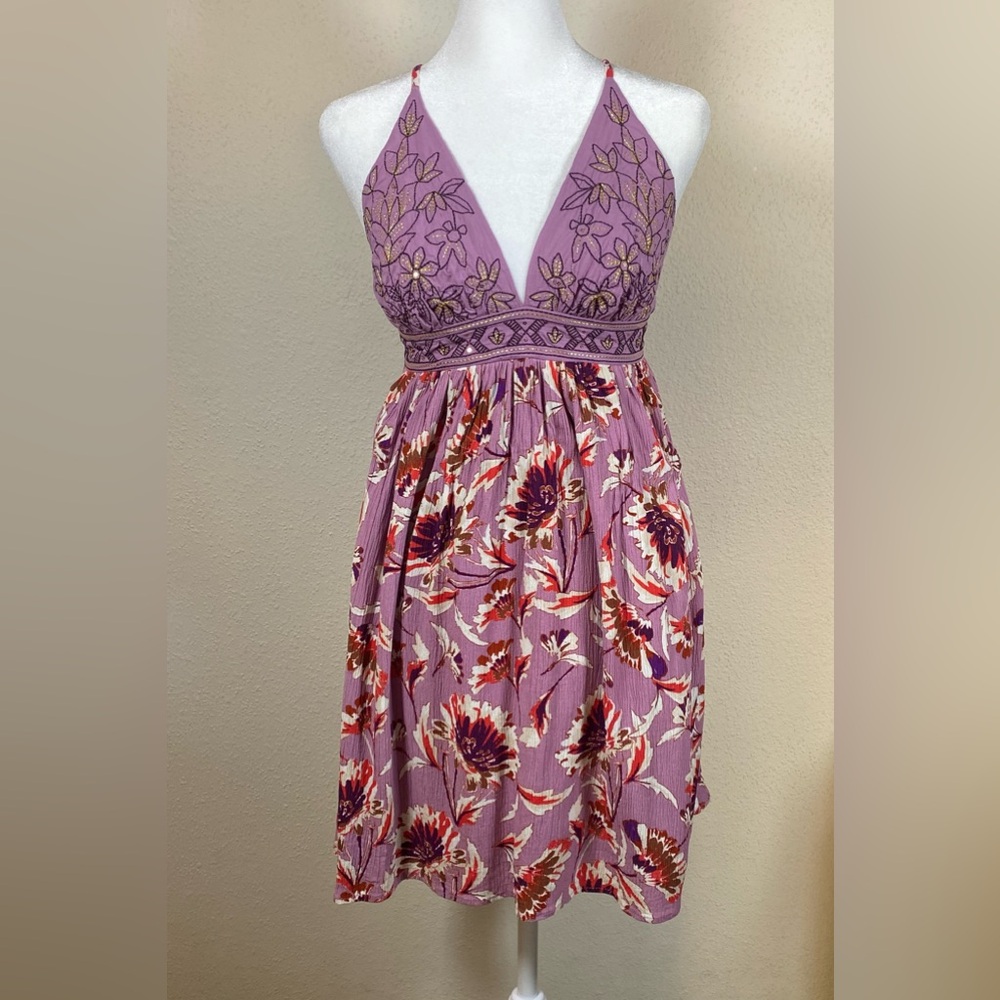 NWOT Xhilaration Cross-back Embroidered Dress